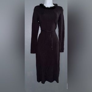 Max Studio VINTAGE Russet Brown Classy Midi Sweater Dress Womens Small - Medium